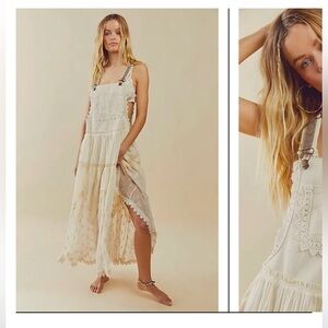 Free People Cream Lace Jumpsuit